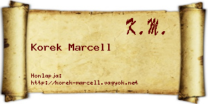 Korek Marcell névjegykártya